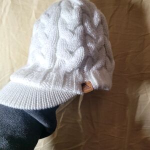 adidas White Cable Knit Sweater